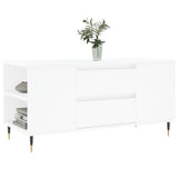 Tavolino da Salotto Bianco 102x44,5x50 cm in Legno truciolato