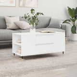 Tavolino da Salotto Bianco 102x44,5x50 cm in Legno truciolato