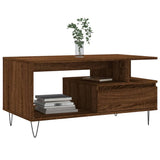 Tavolino Salotto Rovere Marrone 90x49x45 cm Legno truciolato