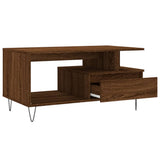 Tavolino Salotto Rovere Marrone 90x49x45 cm Legno truciolato