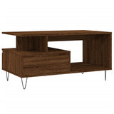 Tavolino Salotto Rovere Marrone 90x49x45 cm Legno truciolato
