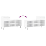 Scarpiera Bianco Lucido 102x36x60 cm in Legno truciolato