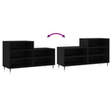 Scarpiera Nera 102x36x60 cm in Legno truciolato