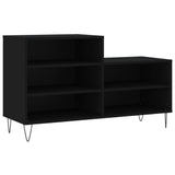 Scarpiera Nera 102x36x60 cm in Legno truciolato