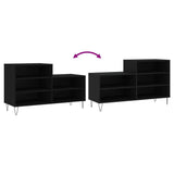 Scarpiera Nera 102x36x60 cm in Legno truciolato