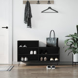 Scarpiera Nera 102x36x60 cm in Legno truciolato