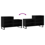 Scarpiera Nera 102x36x60 cm in Legno truciolato