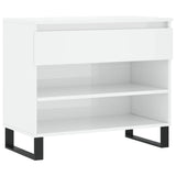 Scarpiera Bianco Lucido 70x36x60 cm in Legno truciolato