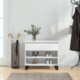 Scarpiera Bianco Lucido 70x36x60 cm in Legno truciolato