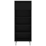 Scarpiera Nera 40x36x105 cm in Legno truciolato