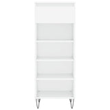 Scarpiera Bianco Lucido 40x36x105 cm in Legno truciolato