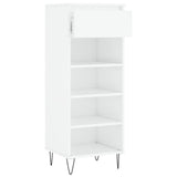 Scarpiera Bianco Lucido 40x36x105 cm in Legno truciolato