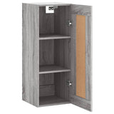 Mobile a Parete Grigio Sonoma 34,5x34x90 cm Legno truciolato