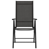 Set da Pranzo da Giardino 7 pz Nero in Alluminio