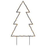 Decorazione Luminosa Natalizia con Picchetti Albero 80LED 60cm