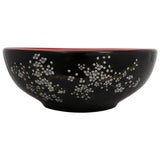 Lavabo da Appoggio Nero e Rosso Rotondo 41x14 cm Ceramica
