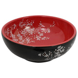 Lavabo da Appoggio Nero e Rosso Rotondo 41x14 cm Ceramica