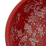 Lavabo da Appoggio Nero e Rosso Rotondo 41x14 cm Ceramica