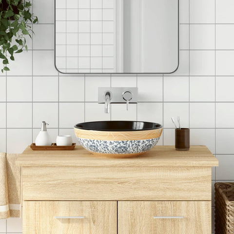 Lavabo da Appoggio Multicolore Rotondo 41x14 cm Ceramica