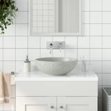 Lavabo da Appoggio Grigio Rotondo 41x14 cm Ceramica