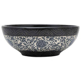 Lavabo da Appoggio Nero e Blu Rotondo 41x14 cm Ceramica