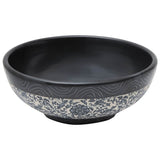 Lavabo da Appoggio Nero e Blu Rotondo 41x14 cm Ceramica