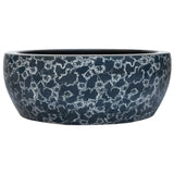 Lavabo da Appoggio Nero e Blu Rotondo 41x14 cm Ceramica