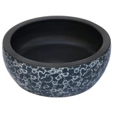 Lavabo da Appoggio Nero e Blu Rotondo 41x14 cm Ceramica