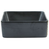 Lavabo da Appoggio Nero Rettangolare 46x35,5x13 cm Ceramica