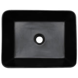 Lavabo da Appoggio Nero Rettangolare 46x35,5x13 cm Ceramica