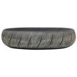 Lavabo da Appoggio Nero e Grigio Ovale 59x40x15 cm Ceramica