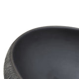 Lavabo da Appoggio Nero e Grigio Ovale 59x40x15 cm Ceramica