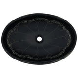 Lavabo da Appoggio Nero Ovale 59x40x15 cm Ceramica