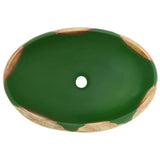 Lavabo da Appoggio Verde e Marrone Ovale 59x40x15 cm Ceramica