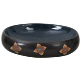 Lavabo da Appoggio Nero e Blu Ovale 59x40x15 cm Ceramica