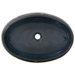 Lavabo da Appoggio Nero e Blu Ovale 59x40x15 cm Ceramica