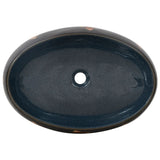 Lavabo da Appoggio Nero e Blu Ovale 59x40x15 cm Ceramica