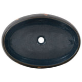 Lavabo da Appoggio Nero e Blu Ovale 59x40x15 cm Ceramica