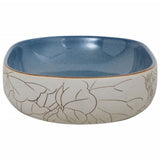 Lavabo da Appoggio Sabbia e Blu Ovale 59x40x14 cm Ceramica