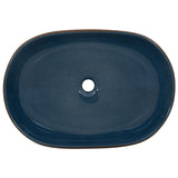 Lavabo da Appoggio Marrone e Blu Ovale 59x40x14 cm Ceramica