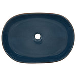 Lavabo da Appoggio Marrone e Blu Ovale 59x40x14 cm Ceramica