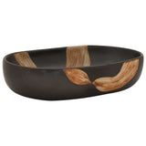 Lavabo da Appoggio Nero Ovale 59x40x14 cm Ceramica