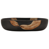 Lavabo da Appoggio Nero Ovale 59x40x14 cm Ceramica