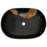 Lavabo da Appoggio Nero Ovale 59x40x14 cm Ceramica