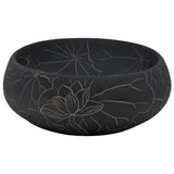 Lavabo da Appoggio Nero Ovale 59x40x15 cm Ceramica