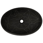 Lavabo da Appoggio Nero Ovale 59x40x15 cm Ceramica