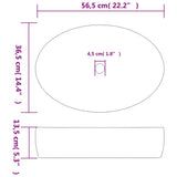 Lavabo da Appoggio Nero e Blu Ovale 56,5x36,5x13,5 cm Ceramica
