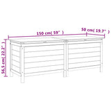 Contenitore da Giardino Antracite 150x50x56,5 cm Massello Abete
