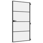 Porta Interni Sottile Nera 102,5x201,5Vetro Temperato Alluminio