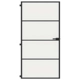 Porta Interni Sottile Nera 102,5x201,5Vetro Temperato Alluminio
